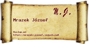 Mrazek József névjegykártya