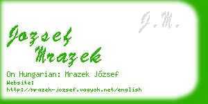 jozsef mrazek business card